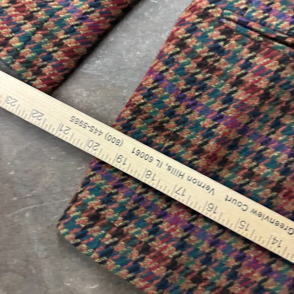 Vintage Wool Blazer Giorgio Sant Angelo Collectible Gold Women 8 Holiday Rainbow - Picture 6 of 9